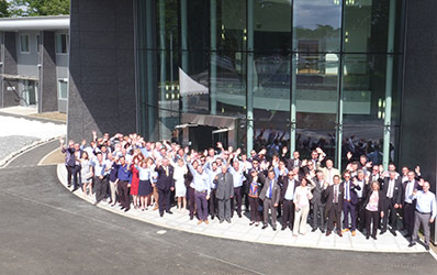 Vision Engineering employees outside the Freeman Building Vision Engineering HQ