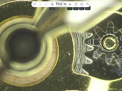 109x magnification of a watch